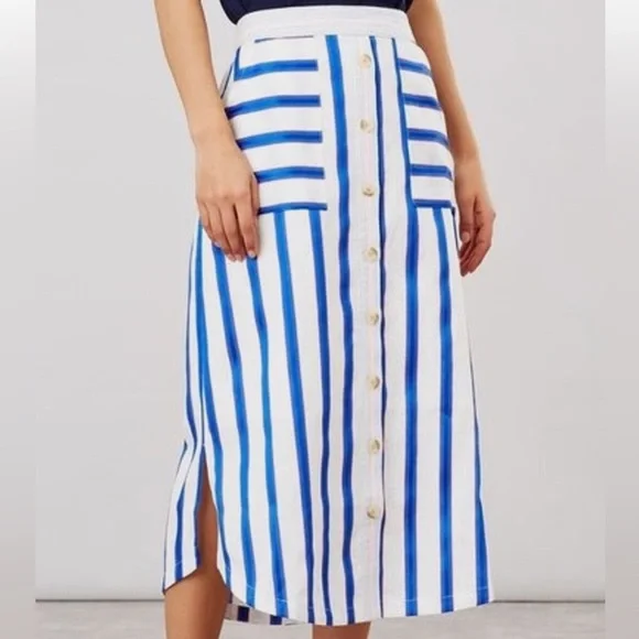 Joules new cotton linen skirt size 12 14 neon - Picture 2 of 4